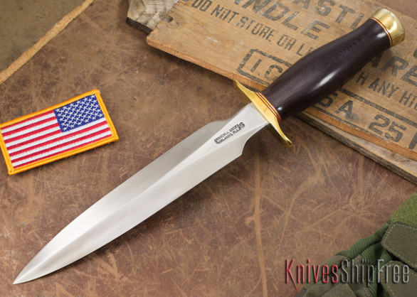 Randall Made Knives: Model 2-8 Fighting Stiletto - Maroon Micarta - Stainless Steel