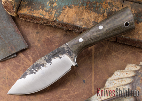 Lon Humphrey Knives: Custom Brute - Green Canvas Micarta - Spear Point #12