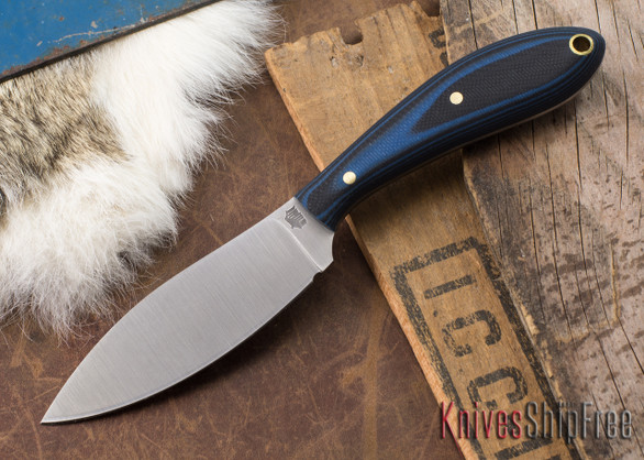 L.T. Wright Knives: Small Northern Hunter - Blue & Black G-10 - Matte