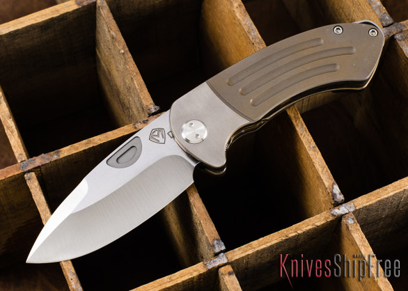 Medford Knife & Tool: Theseus - Bronze Anodized Titanium - Tumbled D2 Steel