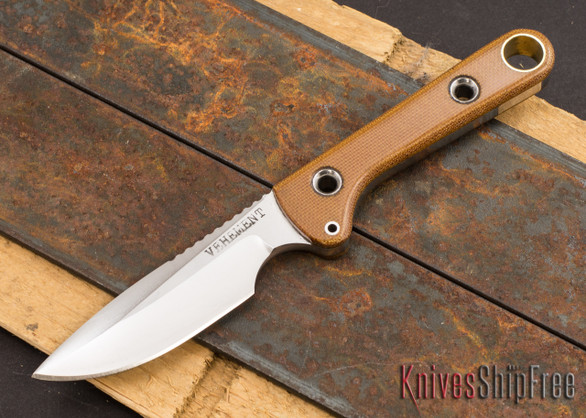 Vehement Knives: Grunt - Natural Canvas Micarta - Satin Finish - #198
