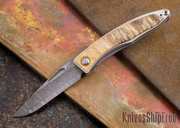 Chris Reeve Knives: Mnandi - Spalted Beech - Basketweave Damascus - 072723