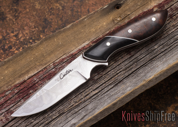 Carter Cutlery: Damascus Original - Micarta and Ironwood - #1000