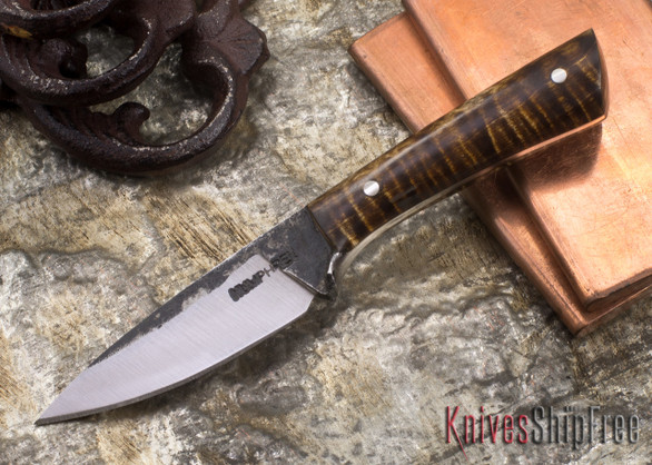 Lon Humphrey Knives: Custom Whitetail - Dark Curly Maple - 9517