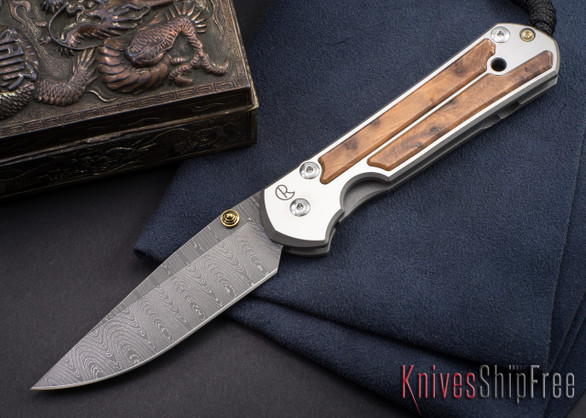 Chris Reeve Knives: Large Sebenza 21 - Thuya Burl - Ladder Damascus - 100405