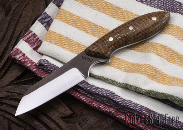 Carter Cutlery: #1140 Wharncliffe Brute Jr. - Flecked Burlap Micarta - Black Liners