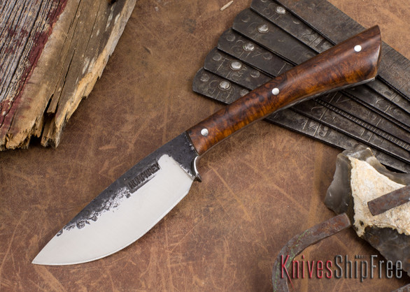 Lon Humphrey Knives: Custom Muley - Forged 52100 - Desert Ironwood Burl #240