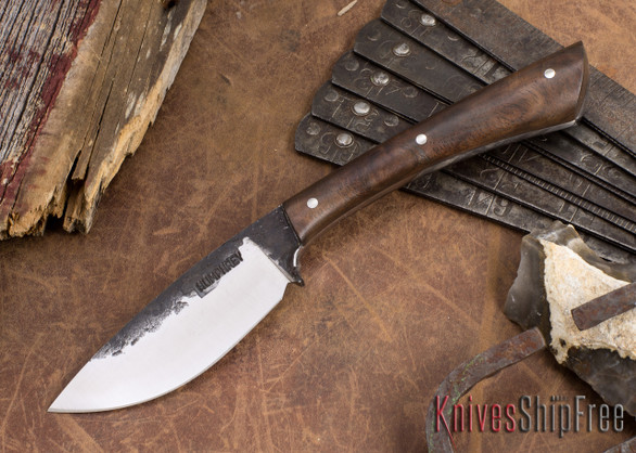 Lon Humphrey Knives: Custom Muley - Forged 52100 - Claro Walnut Burl #248