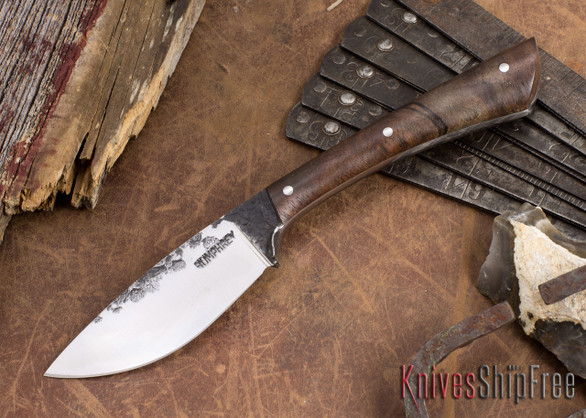 Lon Humphrey Knives: Custom Muley - Forged 52100 - Claro Walnut Burl #253