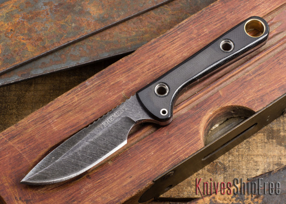 Vehement Knives: Grunt - Black Micarta - Tigerlypse Finish #231