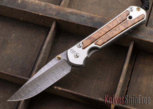 Chris Reeve Knives: Large Sebenza 21 - Thuya Burl - Basketweave Damascus - 110734