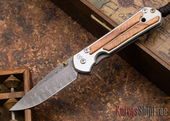 Chris Reeve Knives: Small Sebenza 21 - Thuya Burl - Basketweave Damascus - 121444