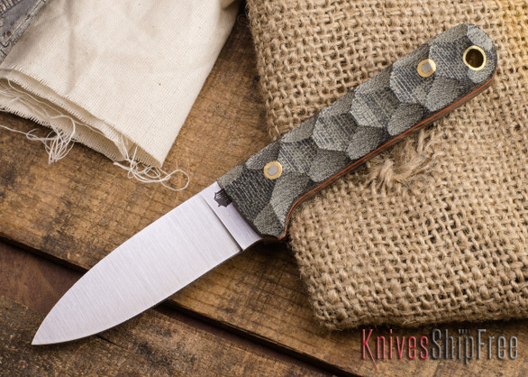 L.T. Wright Knives: Next Gen - Black Canvas Mountain Micarta - Orange Liners