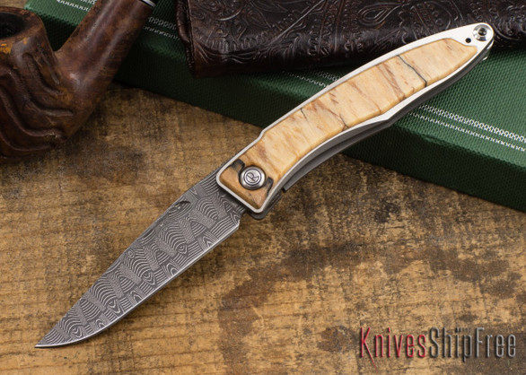 Chris Reeve Knives: Mnandi - Spalted Beech - Basketweave Damascus - 020526