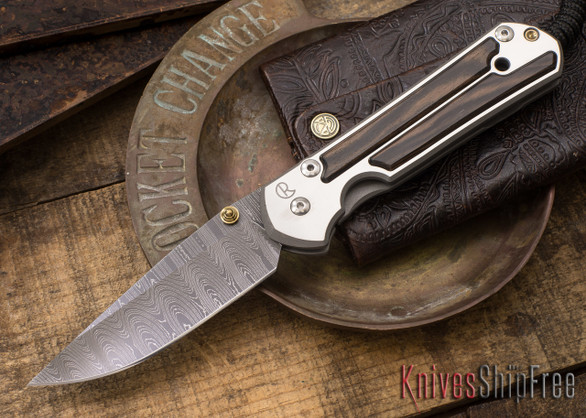 Chris Reeve Knives: Large Sebenza 21 - Macassar Ebony - Ladder Damascus - 021524