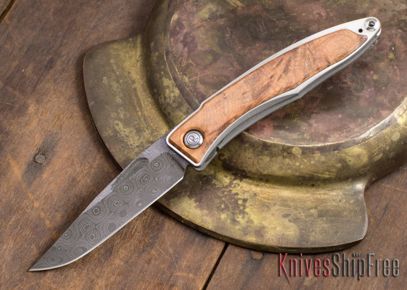 Chris Reeve Knives: Mnandi - Thuya Burl - Chad Nichols Raindrop Damascus - 021623