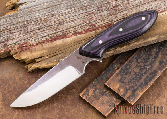 Carter Cutlery: #1358 Perfect Neck Knife - Black & Purple G-10 - Black Liners