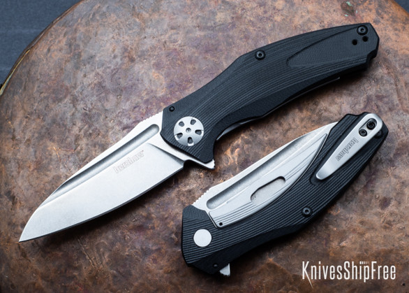 Kershaw Knives: Natrix - KVT Bearing Flipper - 3D Machined Black G-10 - 7007