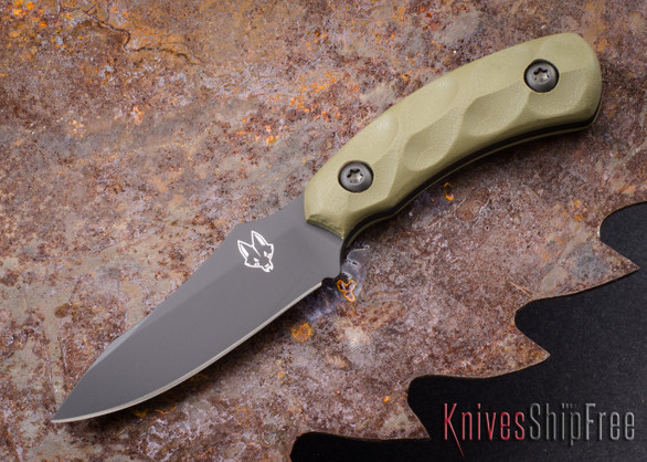 Southern Grind: Jackal Pup - Black Blade - OD Green G-10 - OD Green Kydex Sheath
