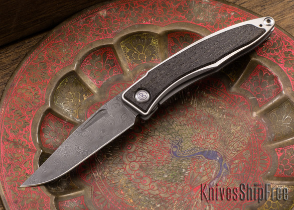 Chris Reeve Knives: Mnandi - Bog Oak - Chad Nichols Raindrop Damascus - 040441