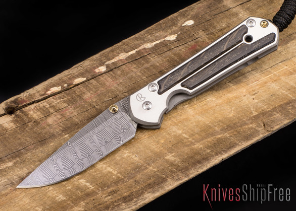 Chris Reeve Knives: Small Sebenza 21 - Bog Oak - Basketweave Damascus - 041005