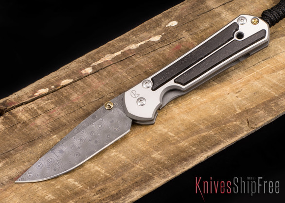 Chris Reeve Knives: Small Sebenza 21 - Bog Oak - Chad Nichols Raindrop Damascus - 041026