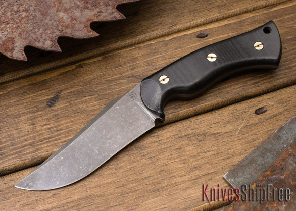 Dark Timber Knives: 1911 Elite - Black Micarta - Black Acid Wash