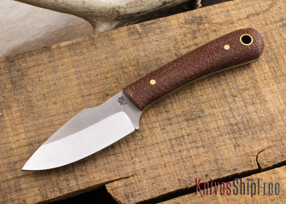 L.T. Wright Knives: Great Plainsman - Terracotta Burlap Micarta - D2 Steel - Saber Grind