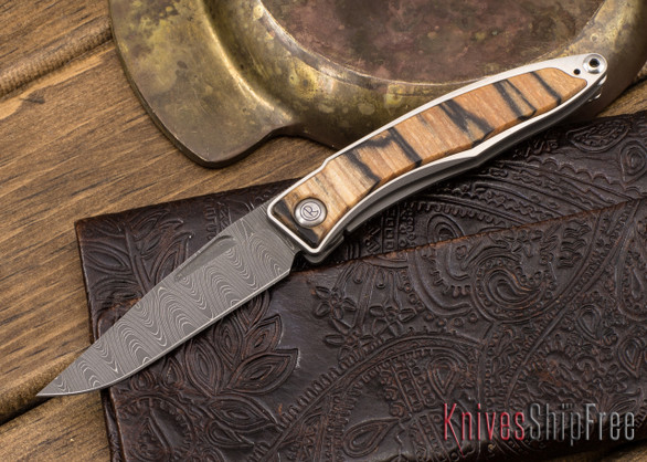 Chris Reeve Knives: Mnandi - Spalted Beech - Ladder Damascus - 041315