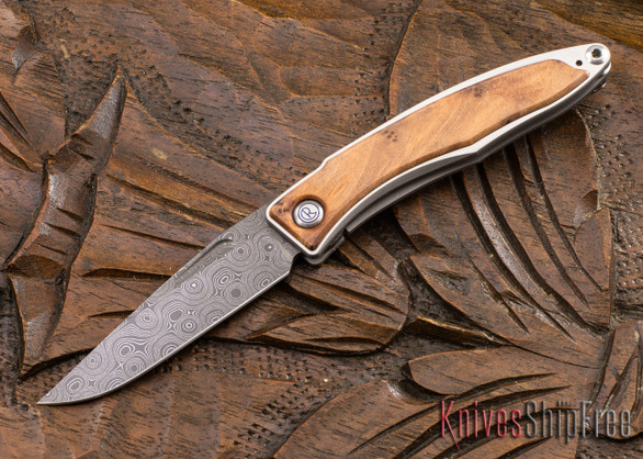 Chris Reeve Knives: Mnandi - Thuya Burl - Chad Nichols Raindrop Damascus - 050801