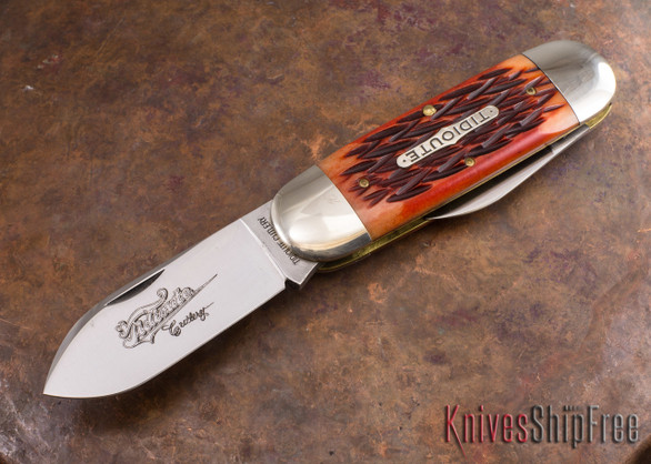 Great Eastern Cutlery: #36 Tidioute - Sunfish - Carved Pumpkin Jigged Bone - Serialized #16