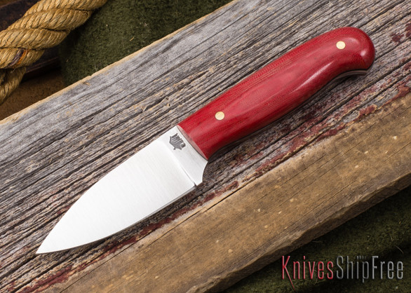 L.T. Wright Knives: Patriot - Red Linen Micarta - Black Liners - A2 Steel