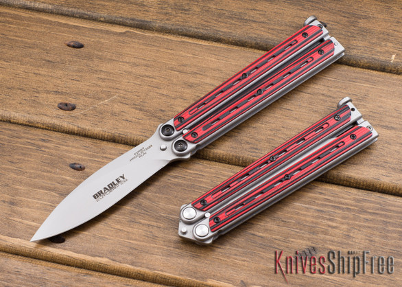 Bradley: Kimura Butterfly Knife - Red & Black G-10 - 154CM