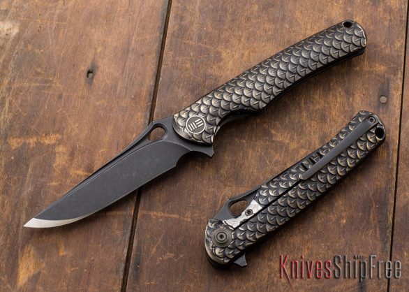 WE Knife: 819 Drakon - Titanium Framelock - Bronze Scale Pattern