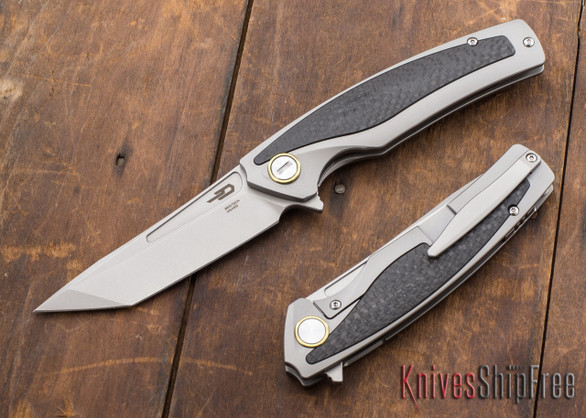 Bestech Knives: Predator - Titanium Framelock - Carbon Fiber Inlay - CPM-S35VN - Satin