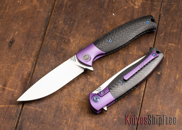 WE Knife: 901 Deacon - Purple Titanium Framelock - Carbon Fiber - M390