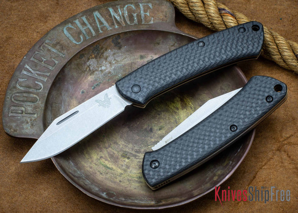 Benchmade Knives: 318-2 Proper - Carbon Fiber Slipjoint - CPM-S90V - Clip Point