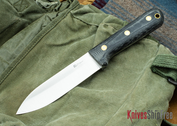 L.T. Wright Knives: Gen 5 - Saber Grind - Black Canvas Micarta - Matte