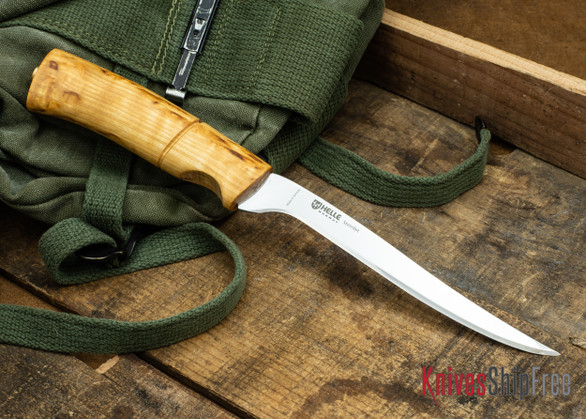 Helle Steinbit - 6" Fillet Knife - Curly Birch 01