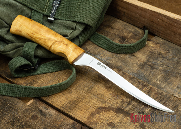 Helle Steinbit - 6" Fillet Knife - Curly Birch 04