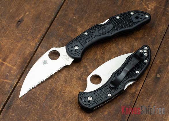 Spyderco: Delica 4 - Wharncliffe Serrated - Black FRN - VG-10 - C11FSWCBK