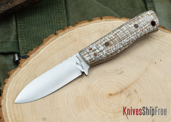 Cross Knives: Boys Bushcrafter - Sandstone Burlap - Micarta Pins & Liners