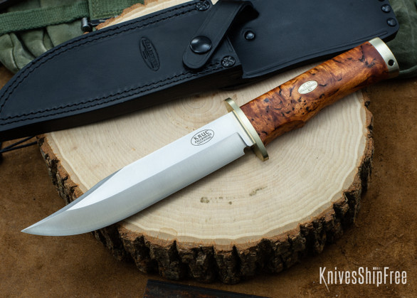 Fallkniven: SK6se Dark Curly Birch Scandi Knife - Leather Sheath