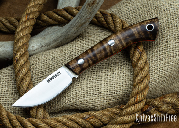 Lon Humphrey Knives: Tarpon 3V - Dark Curly Maple - Orange Liners 23