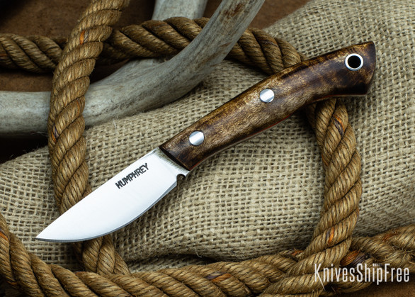 Lon Humphrey Knives: Tarpon 3V - Dark Curly Maple - Orange Liners 25