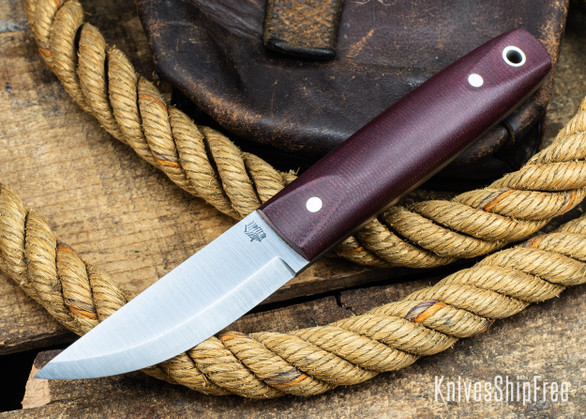 L.T. Wright Knives: Pronghorn 3V - Scandi - Double Red Micarta - Matte