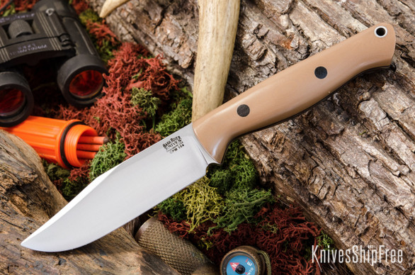 Bark River Knives: Gunny Sidekick CPM-154 - Coyote Brown G-10 - Black Liners & Pins