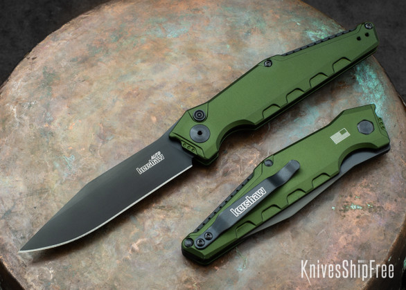 Kershaw Knives: Launch 7 - Olive Green Aluminum - Black DLC - 7900OL