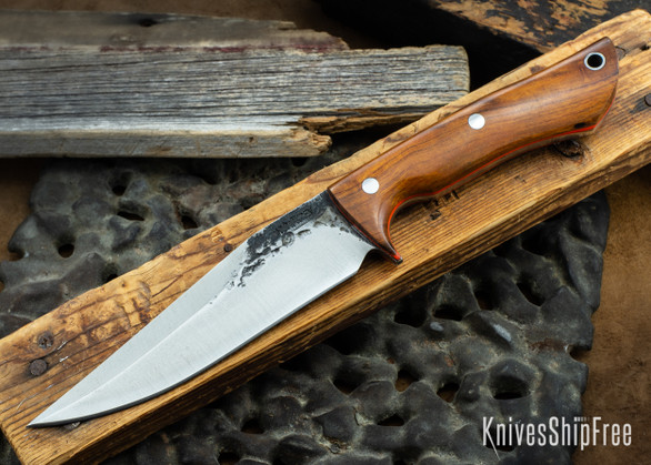 Lon Humphrey Knives: Monitor - 52100 - Desert Ironwood - Orange Liners - 072076