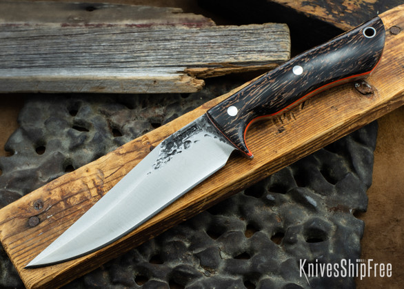 Lon Humphrey Knives: Monitor - 52100 - Black Palm - Orange Liners - 072091